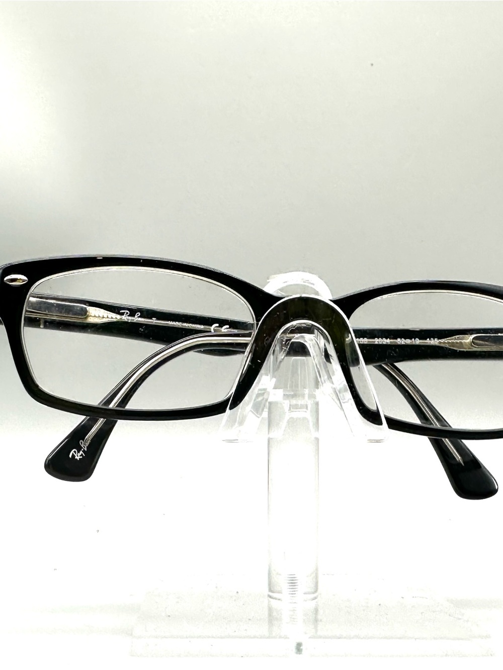 Ray-Ban RB 5150 2034 Black Clear Rectangular Eyeglasses Frames 52-19 135 Mens